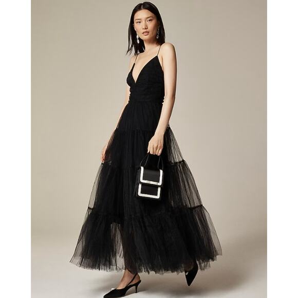 J CREW COLLECTION Black Tulle Maxi Gown Plus Size Women's 24 NWT Glam Goth - Picture 10 of 10